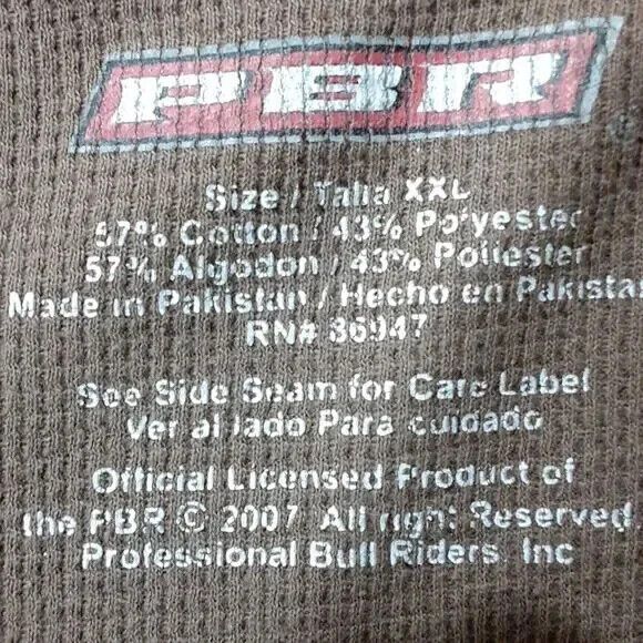 PBR thermal t-shirt men's size XXL long sleeve * - Picture 3 of 7